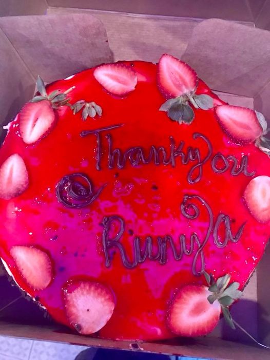 Thank you Ross for your lovely  kind thought with the cake.  
 Team @RUNYA all…